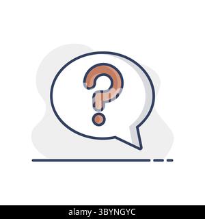 Speech bubble with question mark icon. E-commerce sign. Graph symbol for your web site design, logo, app, UI. Vector illustration, EPS10. Stock Vector