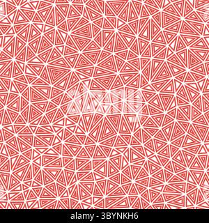 Abstract background with mosaic triangle shapes. Multiple repeated inner triangles. Compact triangles size. Solid color style. Seamless pattern. Stock Vector