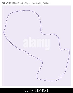 Paraguay plain country map. Low details. Outline style. Shape of Paraguay. Vector illustration. Stock Vector
