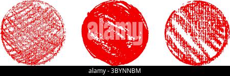 Japan sun icon set. Three vector red speech bubble post designs elements for school children or kindergarten kids. Creative grungy paintbrush doodles Stock Vector