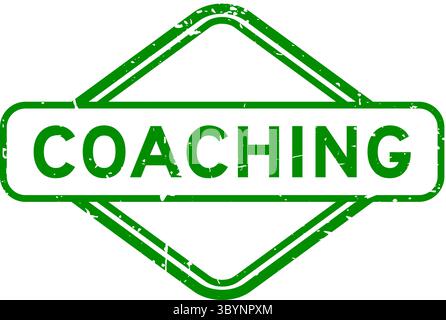 Grunge green coaching word rubber seal stamp on white background Stock Vector