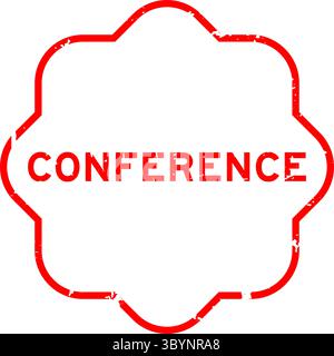 Grunge red conference word square rubber seal stamp on white background Stock Vector