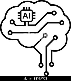Circuit board designs resembling human brains showcase technology and Artificial intelligence Stock Vector