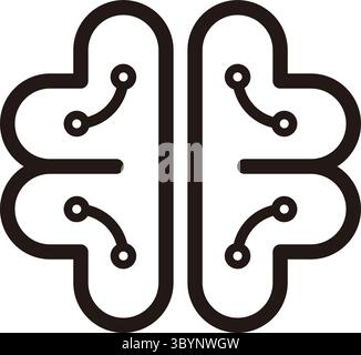 Circuit board designs resembling human brains showcase technology Stock Vector