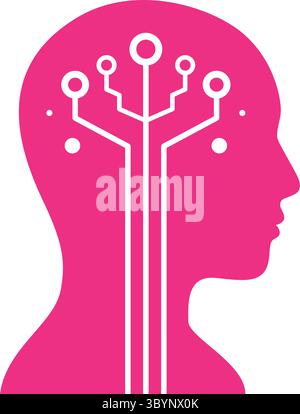 Circuit board designs resembling human brains showcase technology and Artificial intelligence Stock Vector