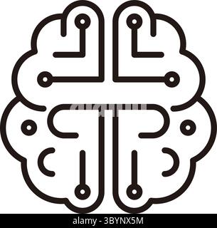 Circuit board designs resembling human brains showcase technology Stock Vector