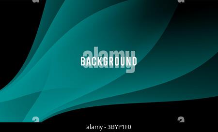 Turquoise and black abstract background with geometric pattern and gradient shades, snowdrop in the wind. Vector illustration Stock Vector