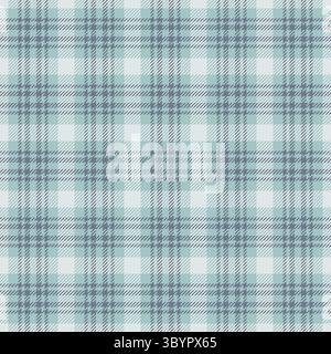Classic tartan pattern in soft teal and gray hues. Seamless texture for backgrounds, textiles, and designs. Versatile for a refined, cozy aesthetic. Stock Vector