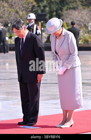 December 31, 2020, JAKARTA, Indonesia: Jakarta (Indonesia), 31/12/2020.- Japan's Emperor Naruhito and Empress Masako pay their respects during a wreath laying ceremony at Kalibata national heroes cemetery in Jakarta, Indonesia, 20 June 2023. Emperor Naruhito and Empress Masako will visit Indonesia for seven days, their first official visit abroad since their accession. (Japón) (Credit Image: © Adek Berry/POOL via ZUMA Press Wire) Stock Photo