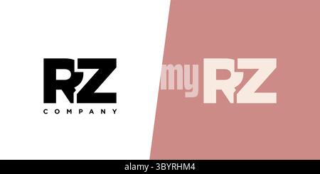 Trendy letter R and Z, RZ logo design template. Minimal monogram initial based logotype for company identity. Stock Vector