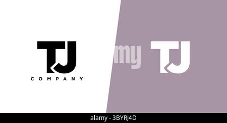 Trendy letter T and J, TJ logo design template. Minimal monogram initial based logotype for company identity. Stock Vector