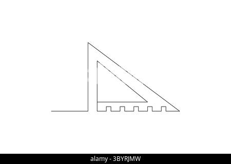 One line drawing of a ruler minimalist One line drawing of a ruler minimalist style vector illustration style vector illustration Stock Vector