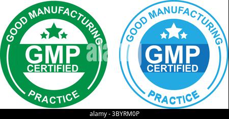 Animated GMP Certified Badge for Product Safety and Manufacturing Compliance Stock Vector