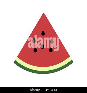 Fresh Watermelon Slice Summer Icon Stock Vector