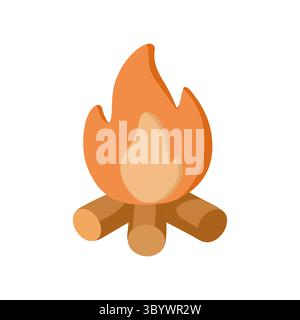 Flat vector illustration of three brown mountain peaks in warm sunset tones. Minimalist landscape with calm atmosphere. Perfect for themes of nature Stock Vector