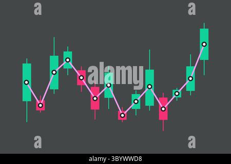 Stock market illustration, flat vector illustration on business theme Stock Vector