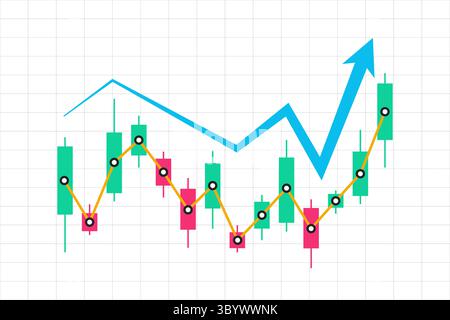 Stock market illustration, flat vector illustration on business theme Stock Vector
