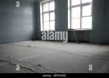 School room in an abandoned village in the North Stock Photo
