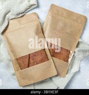 Dried plum fruit lavash in paper package Stock Photo