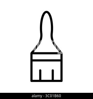 This minimalistic brush icon represents tools for artists and crafters. It's suitable for creative projects, illustrating concepts related to design a Stock Vector