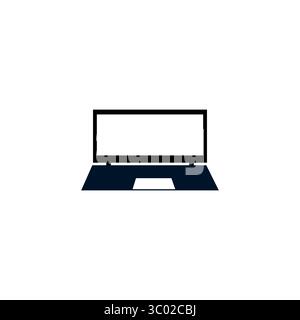 Laptop computer icon. Portable device symbol. Digital screen Vector. Technology equipment illustration. Stock Vector