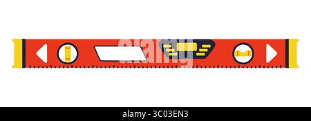 Building ruler level building tools cartoon vector. Length measurement tool inclination angle. Building ruler precise centimeter instrument metric equipment. Utility repair work construction Stock Vector