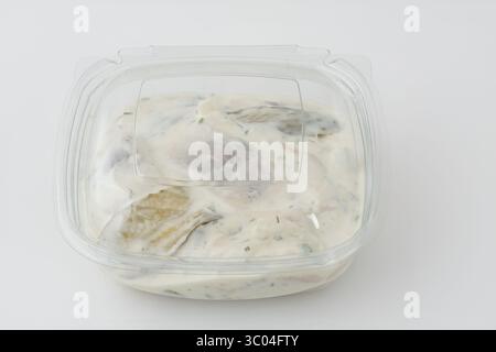 Salad in a plastic box isolated nature background with clipping path Stock Photo