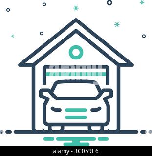 Icon for garage, parking Stock Vector