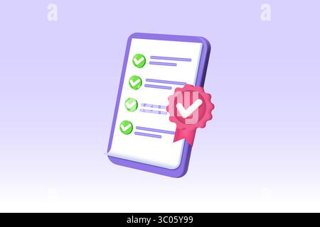 3d realistyc stamping licensed icon. Certification license. Vector illustration. Stock Vector