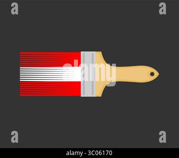 Paintbrush colored with the Austrian flag, representing Austria's national pride, tradition, and artistic influence. A simple, bold vector for creativ Stock Vector