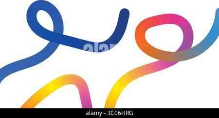 : Vector Rainbow Ribbon Pattern. Color Line Vector Pattern. Rainbow Ribbon Pattern. 3D Vector Colorful Lines Graphic Design Stock Vector