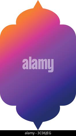 Colorful Gradient Shape: A mesmerizing, elegant gradient shape with a smooth transition of vibrant colors that adds a touch of sophistication. Islami Stock Vector