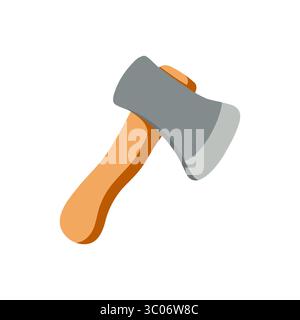 Flat vector illustration of a green mountain with snowy peak. Minimalist landscape design for travel, eco, hiking, and nature-related themes. Stock Vector