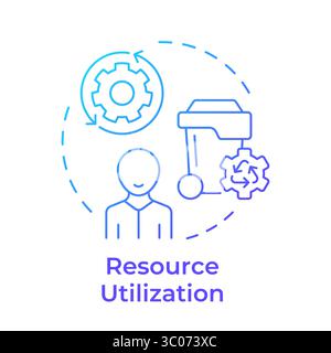 Resource utilization blue gradient concept icon Stock Vector