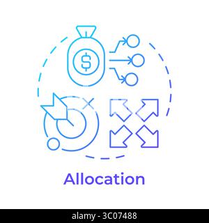 Allocation blue gradient concept icon Stock Vector