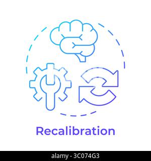 Recalibration blue gradient concept icon Stock Vector