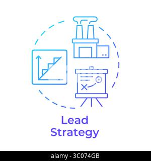 Lead strategy blue gradient concept icon Stock Vector