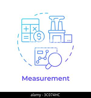 Measurement blue gradient concept icon Stock Vector
