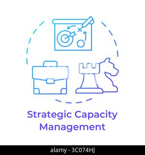 Strategic capacity management blue gradient concept icon Stock Vector