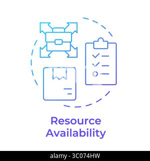Resource availability blue gradient concept icon Stock Vector