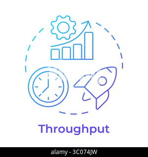 Throughput blue gradient concept icon Stock Vector