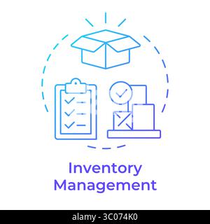 Inventory management blue gradient concept icon Stock Vector