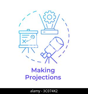 Making projections blue gradient concept icon Stock Vector