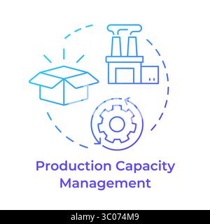 Production capacity management blue gradient concept icon Stock Vector