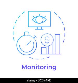 Monitoring blue gradient concept icon Stock Vector