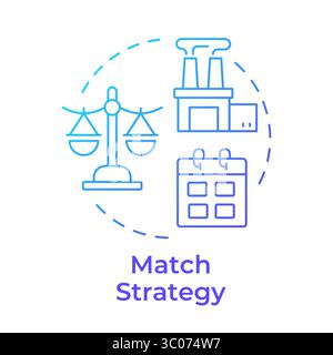 Match strategy blue gradient concept icon Stock Vector