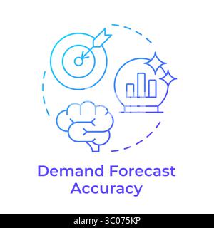 Demand forecast accuracy blue gradient concept icon Stock Vector