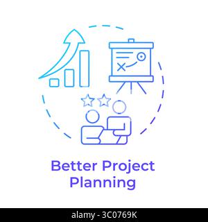 Better project planning blue gradient concept icon Stock Vector