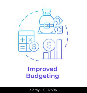 Improved budgeting blue gradient concept icon Stock Vector