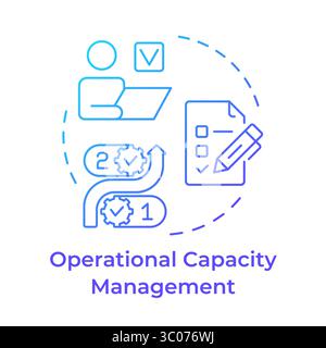 Operational capacity management blue gradient concept icon Stock Vector